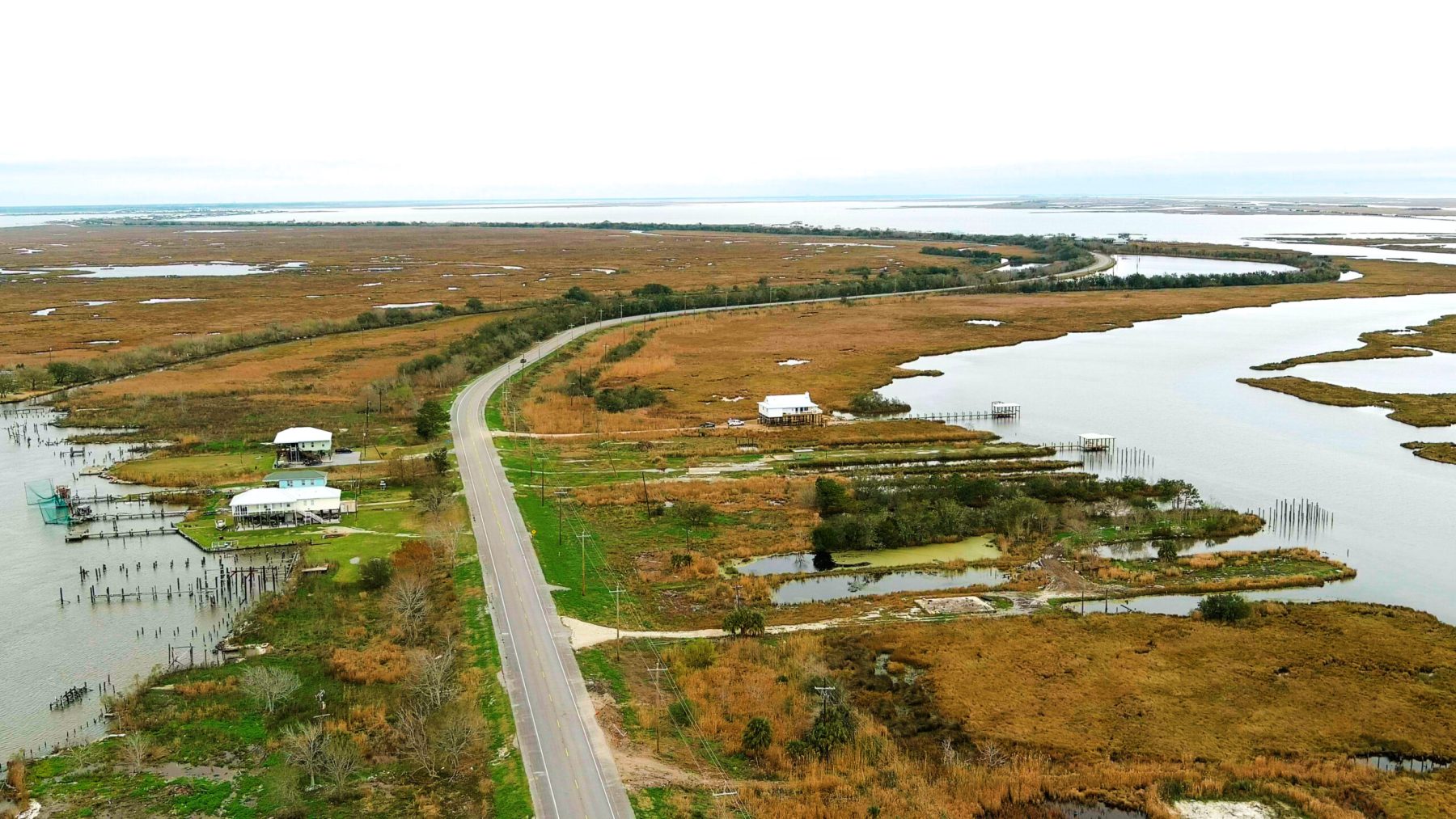 Lake Pontchartrain waterfront from above